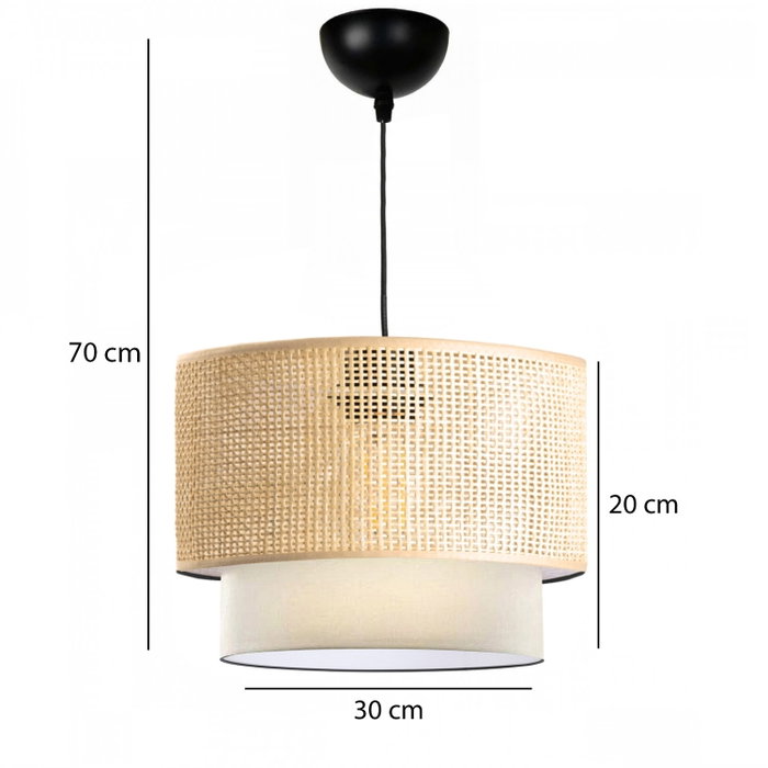 Opviq Lámpara de araña de ratán de bambú AYD-3701 Beige Opviq Lámpara de araña de ratán de bambú AYD-3701 Beige